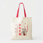 Maneki Neko Cherry Blossom Tote Bag (Voorkant)