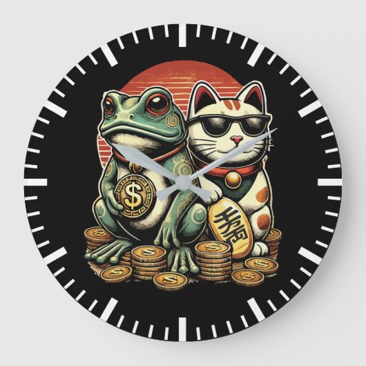 Maneki Neko en Jin Chan - Geluk en voorspoed Grote Klok (Voorkant)