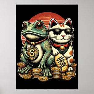 Maneki Neko en Jin Chan - Geluk en voorspoed Poster