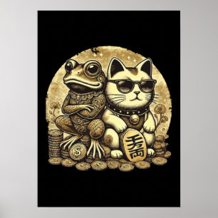 Maneki Neko en Jin Chan - Geluk en voorspoed Poster