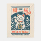 Maneki-Neko Fleece Deken (Voorkant)