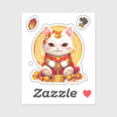 Maneki Neko Fortune Cat, een sticker. Sticker (Vel)
