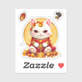 Maneki Neko Fortune Cat, een sticker. Sticker