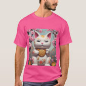 Maneki Neko Fortune Cat Succes T-shirt (Voorkant)