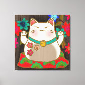 Maneki Neko geluk kattekunst Canvas Afdruk (Voorkant)