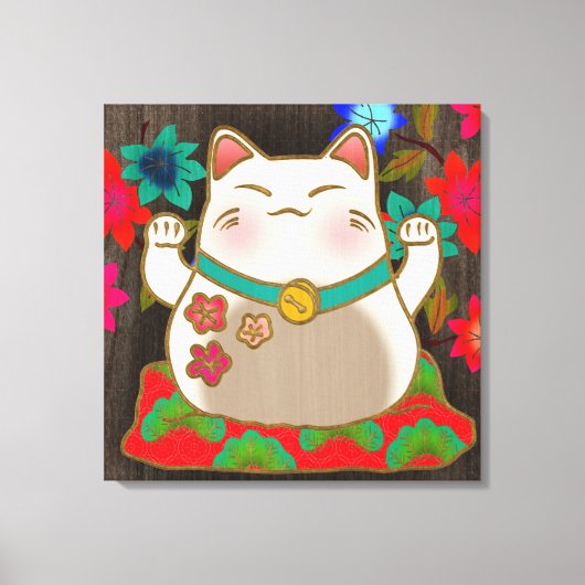 Maneki Neko geluk kattekunst Canvas Afdruk (Voorkant)