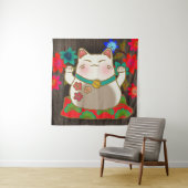 Maneki Neko geluk kattekunst Wandkleed (In situ)