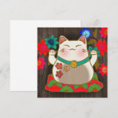 Maneki Neko gelukskaartje (Voorkant / Achterkant)