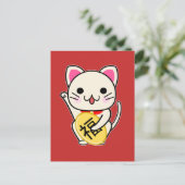Maneki Neko - Gelukskat Briefkaart (Staand voorkant)
