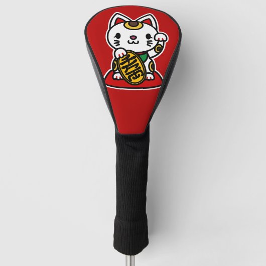 Maneki Neko (Gelukskat) Golfheadcover (Voorkant)