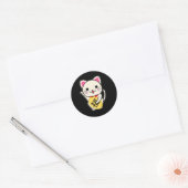 Maneki Neko - Gelukskat Ronde Sticker (Envelop)