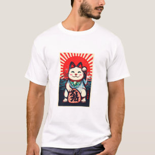 maneki neko gelukskat t-shirt