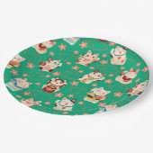 Maneki Neko Gelukskatjes Papieren Bordje (Gekanteld)