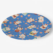 Maneki Neko Gelukskatjes Papieren Bordje (Gekanteld)