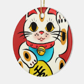 Maneki Neko gelukzalige kattenversiering Keramisch Ornament (Links)