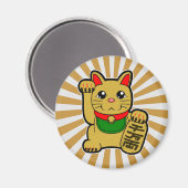 Maneki Neko: Golden Lucky Cat Magneet (Voorkant / Achterkant)
