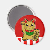 Maneki Neko: Golden Lucky Cat Magneet (Voorkant / Achterkant)