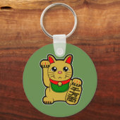 Maneki Neko: Golden Lucky Cat (one-sided) Sleutelhanger (Voorkant)