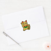 Maneki Neko: Golden Lucky Cat Ronde Sticker (Envelop)