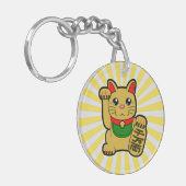 Maneki Neko: Golden Lucky Cat Sleutelhanger (Voorkant Links)