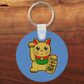 Maneki Neko: Golden Lucky Cat Sleutelhanger (Voorkant)