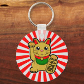 Maneki Neko: Golden Lucky Cat Sleutelhanger (Achterkant)