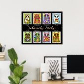 Maneki Neko Good Luck Cats Fantasy Cat Art Poster (Thuiskantoor)