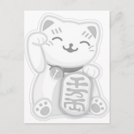 maneki neko gray briefkaart (Voorkant)