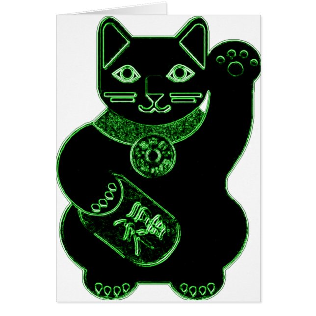 maneki neko green neon (Voorkant)