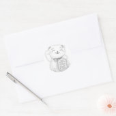 Maneki Neko Grey Ronde Sticker (Envelop)