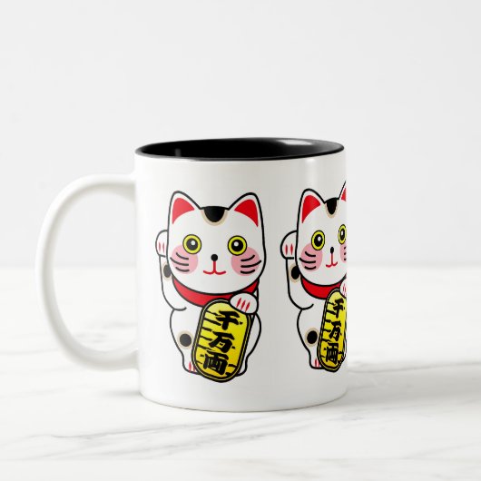 Maneki Neko Japan Lucky Cat Tweekleurige Koffiemok (Links)