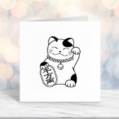 Maneki Neko Japans Gelukskat Kleur Me Zelfinktende Stempel
