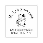 Maneki Neko Japans Lucky Cat Arch Adres Zelfinktende Stempel (Design)