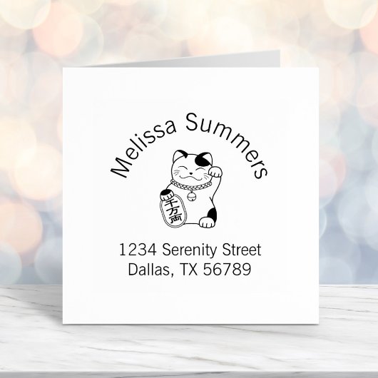 Maneki Neko Japans Lucky Cat Arch Adres Zelfinktende Stempel