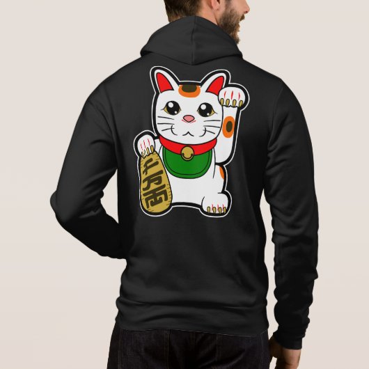 Maneki Neko: Japans Lucky Cat Hoodie (Achterkant)