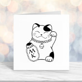 Maneki Neko Japans Lucky Cat Monogram Zelfinktende Stempel