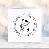 Maneki Neko Japans Lucky Cat Round Address Zelfinktende Stempel