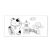Maneki Neko Japans Lucky Cat Zelfinktende Stempel (Design)