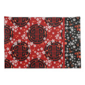 Maneki Neko Japans Waving Lucky Cat met Koi Kussensloop (Achterkant-Rechts)