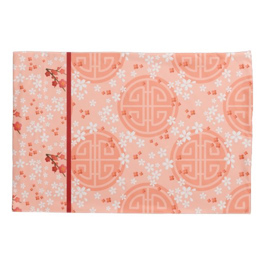 Maneki Neko Japans Waving Lucky Cat met Koi Kussensloop (Achterkant-Links)