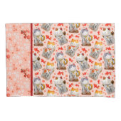 Maneki Neko Japans Waving Lucky Cat met Koi Kussensloop (Voorkant-Links)