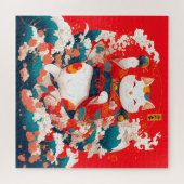 Maneki-Neko, Japanse gelukskat Legpuzzel (Horizontaal)