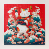 Maneki-Neko, Japanse gelukskat Legpuzzel (Verticaal)