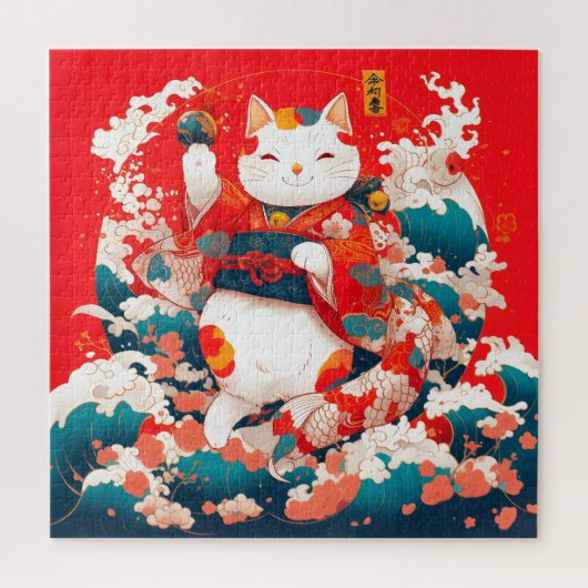 Maneki-Neko, Japanse gelukskat Legpuzzel (Verticaal)