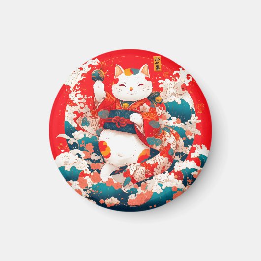 Maneki-Neko, Japanse gelukskat Magneet (Voorkant)