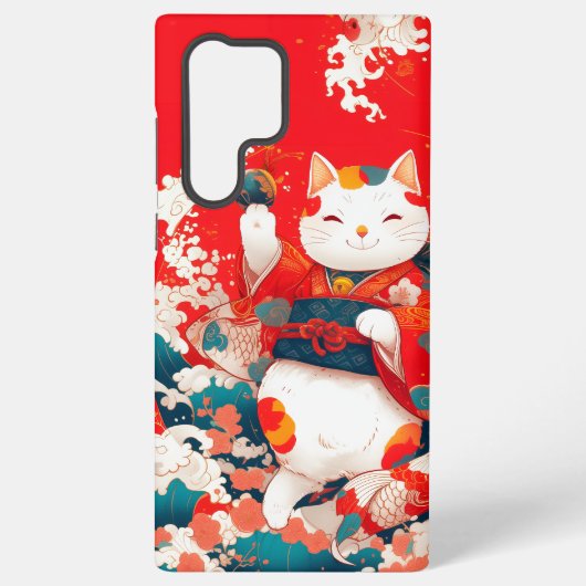 Maneki-Neko, Japanse gelukskat Samsung Galaxy Hoesje (Achterkant)