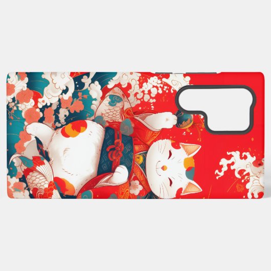 Maneki-Neko, Japanse gelukskat Samsung Galaxy Hoesje (Achterkant horizontaal)