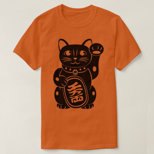 Maneki Neko Japanse kat T-shirt (Design voorkant)