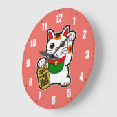 Maneki Neko: Japanse Lucky Cat Grote Klok (Hoek)