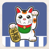 Maneki Neko: Japanse Lucky Cat Kartonnen Onderzetters (Voorkant)